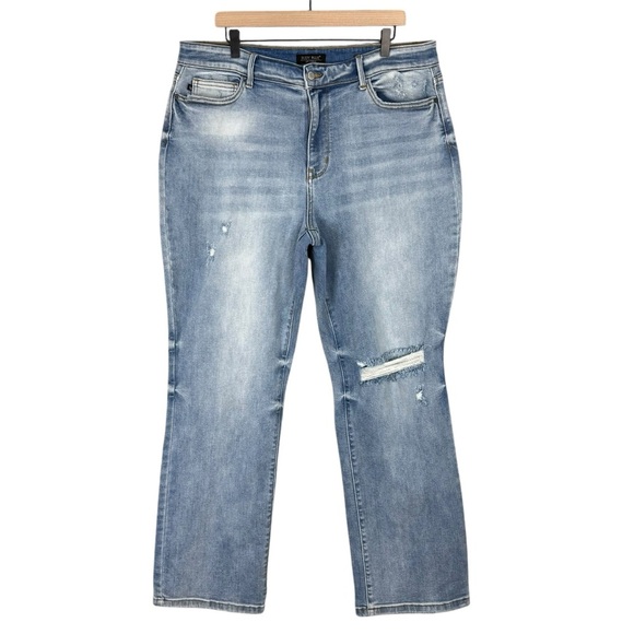 Judy Blue Denim - Judy Blue Jeans Womens 18W Rory High Rise Straight Fit Stretch Denim Casual Plus
